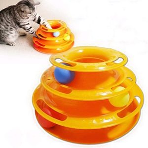 Cat Track Toy Circle Track with Moving Balls Roll Training Puzzle Toys Intelligence Play Ball Toy