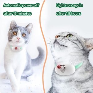 Wearable Automatic Cat Laser Light Toy, Electric Smart Amusing USB Rechargeable Interactive Kitten Collar