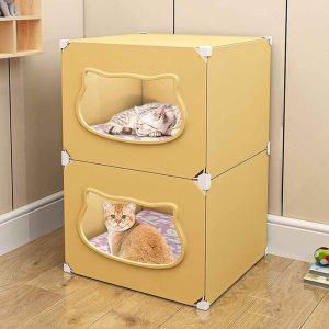 Pet Cages Indoor,Pretty pet Houses & Condos, Raised pet Bed, Step Design, Easy to Clean -70*37*35 cm