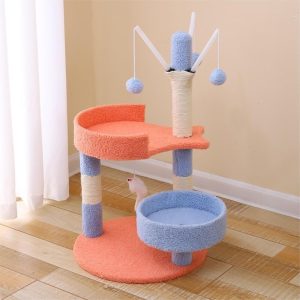 Cat Tree With Scratching Post And Hanging Toy-40*40*65 cm