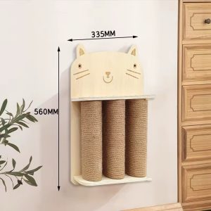 Cat scratch board vertical wall hanging high end luxury sisal durable wall hanging solid wood cat scratch post cat toy