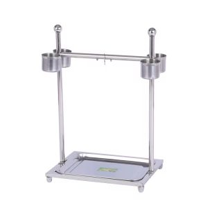 Stainless steel parrot stand with feeders-49*38*70cm