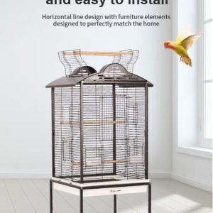Rolling metal bird cage featuring a play top area -48*46*116cm