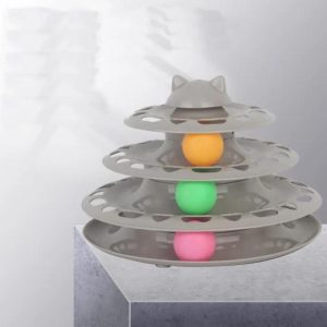 Four Layers Pet Cat Toys Turntable Intelligence Training Ball Tray