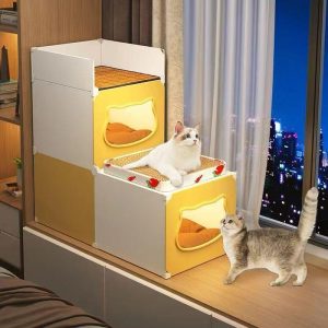 Pen Plastic, pet Cages Indoor, Attery Toys, Pretty Cat Houses ; Condos, Raised Cat Bed -37*72*89