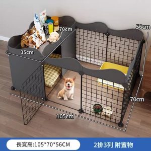 Dog fence for small dogs pet fence kennel with toilet area dog cage-105*70*56cm